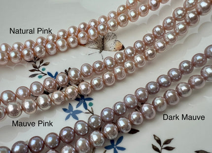 7-8 mm AAA Very Rare Extra Shiny Natural Mauve Pink Potato Freshwater Pearl Genuine High Luster Bridal Pearls #P2505