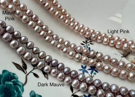 7-8 mm AAA Very Rare Extra Shiny Natural Mauve Pink Potato Freshwater Pearl Genuine High Luster Bridal Pearls #P2505