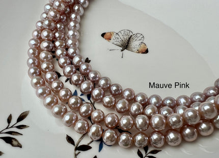 7-8 mm AAA Very Rare Extra Shiny Natural Mauve Pink Potato Freshwater Pearl Genuine High Luster Bridal Pearls #P2505