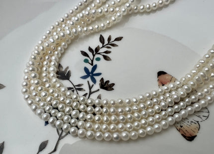 3mm 4mm 5mm AAAA Natural White Near Round Freshwater Pearl Genuine Very High Luster Top Quality Small Tiny Pearls #P2506