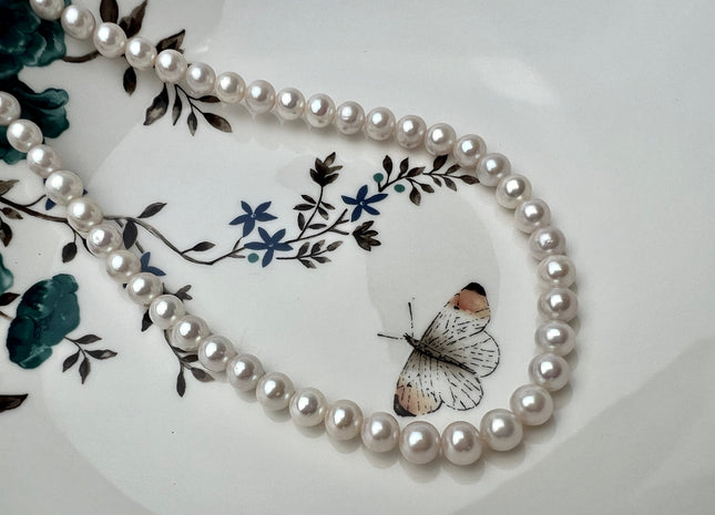 5.5mm 7mm AAAA Natural White Very Rare Round Freshwater Pearl Genuine High Luster Top Quality Round Pearls #P2507