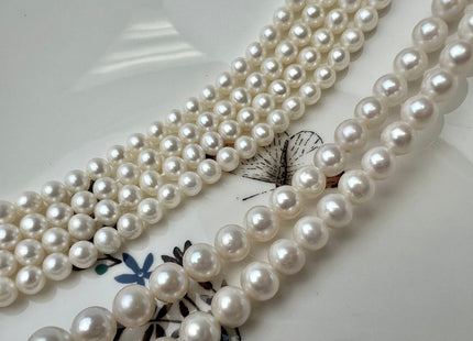 5.5mm 7mm AAAA Natural White Very Rare Round Freshwater Pearl Genuine High Luster Top Quality Round Pearls #P2507