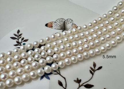 5.5mm 7mm AAAA Natural White Very Rare Round Freshwater Pearl Genuine High Luster Top Quality Round Pearls #P2507