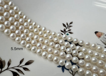 5.5mm 7mm AAAA Natural White Very Rare Round Freshwater Pearl Genuine High Luster Top Quality Round Pearls #P2507