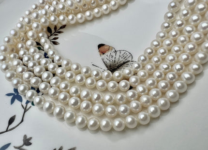 5.5mm 7mm AAAA Natural White Very Rare Round Freshwater Pearl Genuine High Luster Top Quality Round Pearls #P2507