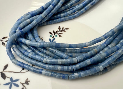 2x4mm Dyed Aquamarine Blue Jade Heishi Rondelle Shape Gemstone Loose Beads 15.5 Inches Strand #4440