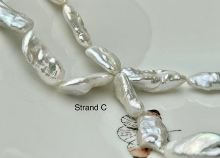 One-Of-A-Kind 12x17-25 mm AAAAA Very Rare Natural White Freshwater Keshi Pearl Genuine High Luster Keshi Nugget Pearls #P2477