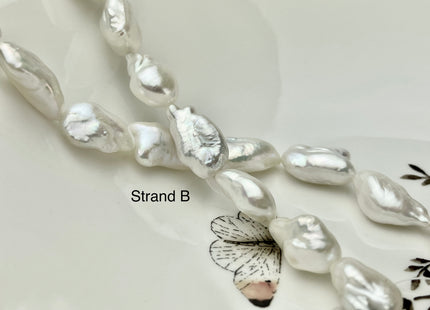 One-Of-A-Kind 12x17-25 mm AAAAA Very Rare Natural White Freshwater Keshi Pearl Genuine High Luster Keshi Nugget Pearls #P2477