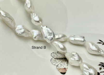 One-Of-A-Kind 12x17-25 mm AAAAA Very Rare Natural White Freshwater Keshi Pearl Genuine High Luster Keshi Nugget Pearls #P2477