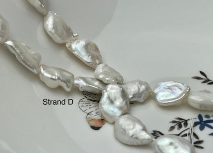 One-Of-A-Kind 12x17-25 mm AAAAA Very Rare Natural White Freshwater Keshi Pearl Genuine High Luster Keshi Nugget Pearls #P2477