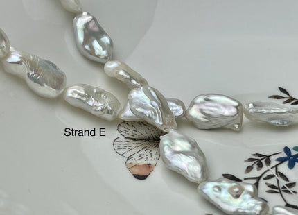 One-Of-A-Kind 12x17-25 mm AAAAA Very Rare Natural White Freshwater Keshi Pearl Genuine High Luster Keshi Nugget Pearls #P2477