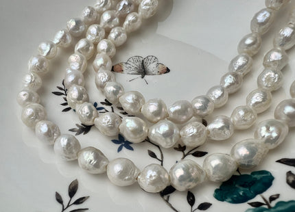 10-13 mm AA Large Hole Natural White Baroque Pearl 2.2 mm Hole Natural Baorque Pearl Beads Large Hole Genuine Baroque Pearls #242