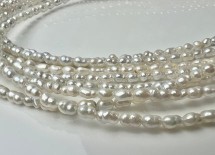 2.5-3x3.5 mm Natural White High Luster Freshwater Baby Edison Pearl Genuine Tiny Keshi Pearl Beads #P2480