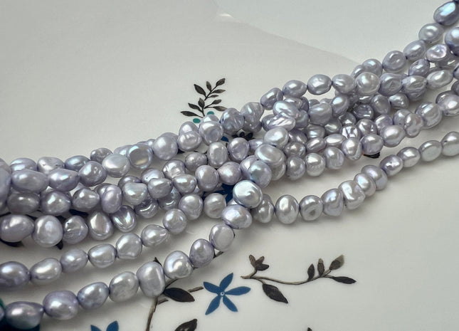 6-7 mm AA Rare Lilac Color Keshi Freshwater Pearl Beads Genuine High Luster Lavender Color Freshwater Keshi Nugget Pearls #P2449