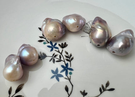 One Piece 15-18x18-28 mm AAAAA Jumbo Natural Mauve Pink Baroque Pearl Super High Luster Full Drilled Large Hole Baroque Pearl #P2484