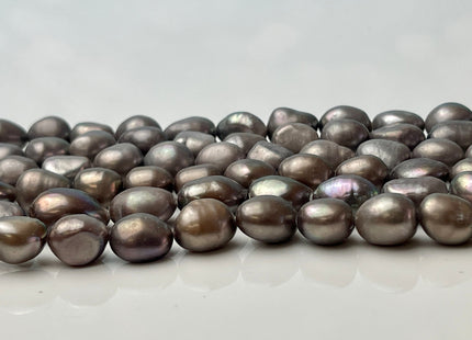 7x9 mm Charcoal Gray Color Rice Nugget Freshwater Pearl Beads Genuine Smooth Freshwater Rice Nugget Pearls 33 Pieces #P2488