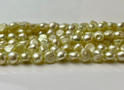 7-8 mm AA Lime Green Color Potato Nugget Freshwater Pearl Beads Genuine High Luster Freshwater Pearl Nuggets 55 Beads #P2487