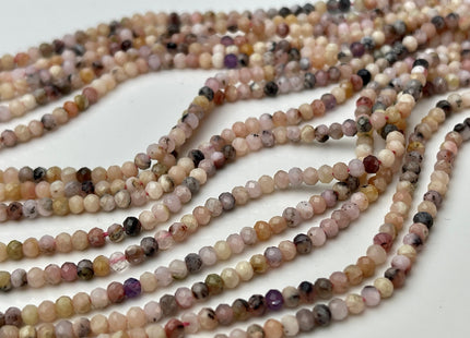 2x3mm Faceted Rondelle Tiny Pink Opal Gemstone Beads 13 Inches Strand #4316