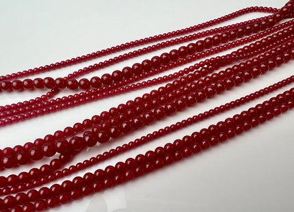 2 mm 3 mm 4 mm Smooth Round Red Ruby Gemstone Beads 15.5 Inches #4441