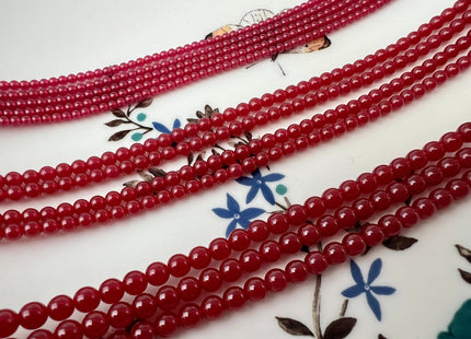 2 mm 3 mm 4 mm Smooth Round Red Ruby Gemstone Beads 15.5 Inches #4441