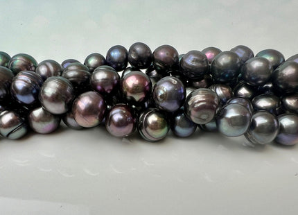 6-6.5mm 7.5-8mm Dark Gray Peacock Color Potato Freshwater Pearl Beads Genuine Freshwater Pearl #P2511