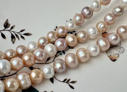 10-11 mm AA Natural White Or Natural Pink White Mixed Potato Freshwater Pearl Beads Genuine High Luster Freshwater Pearls #1411