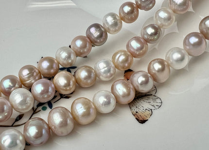 10-11 mm AA Natural White Or Natural Pink White Mixed Potato Freshwater Pearl Beads Genuine High Luster Freshwater Pearls #1411