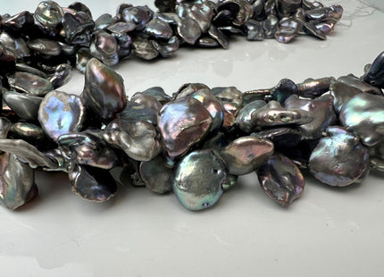 10-13 mm Blue Gray Peacock Keshi Freshwater Pearl Beads Top Drilled Corn Flake Genuine Freshwater Pearls #340