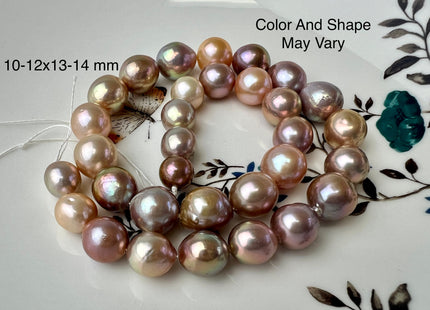 9-10x11-12 mm AAA Very Rare Dark Mauve Pink Baroque Edison Pearl Genuine Natural Edison Pearl With Iridescent Color  #1722