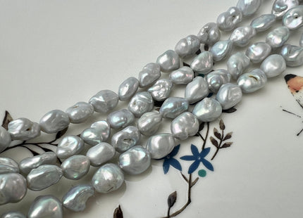 6-8x9-10 mm Natural White Or Natural Gray Keshi Freshwater Pearl Beads Genuine Natural Keshi Oval Nugget B grade Pearls #1405