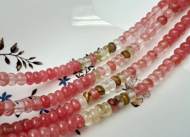 5x8 mm Smooth Rondelle Mixed Dyed Jade Gemstone Beads 15 Inches Strand 72 Beads #4437