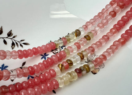 5x8 mm Smooth Rondelle Mixed Dyed Jade Gemstone Beads 15 Inches Strand 72 Beads #4437