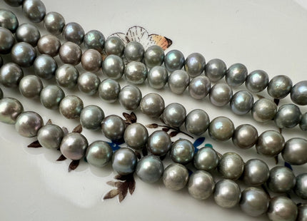 7 mm Rare Grayish Sage Green Off Round Freshwater Pearl Beads Genuine Freshwater Pearl 60 Beads #P2493