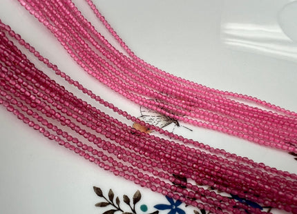 2mm 3mm Faceted Round Pink Color Crystal Seed Beads Full Strand 15 Inches Crystal Beads #2417
