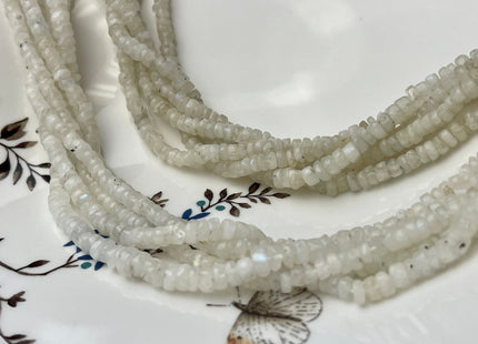 4-5 mm Natural Rainbow Moonstone Smooth Heishi Tyre Gemstone Beads 13 Inches Strand #4338