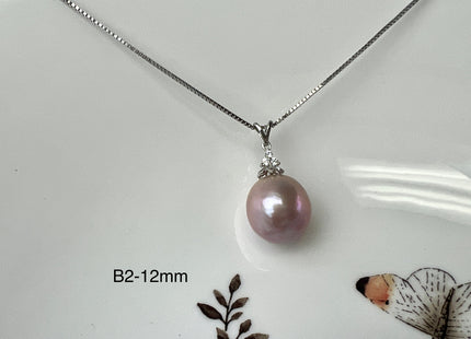 One-Of-A-Kind 12-15 mm AAAA Very Rare Natural Purple Mauve Genuine Edison Pearl Pendant 925 Sterling Silver Jewelry #P2529