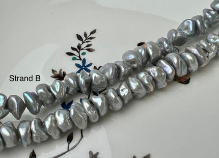10 mm AAA Very Rare Gray Color Keshi Freshwater Pearl Beads Center Drilled Cornflake Shape Keshi Chip Petal High Luster Pearls #P2526