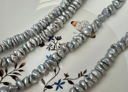 10 mm AAA Very Rare Gray Color Keshi Freshwater Pearl Beads Center Drilled Cornflake Shape Keshi Chip Petal High Luster Pearls #P2526