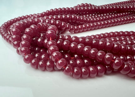 3x4mm 3x5mm 4x6mm Smooth Rondelle Red Ruby Gemstone Beads 15.5 Inches #4438