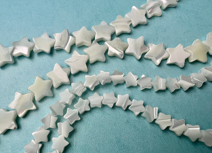6mm 8mm 10mm Star Shape Natural Mother of Pearl Gemstone Beads Genuine White MOP Gemstones Beads 15.5 Inches Strand #4326