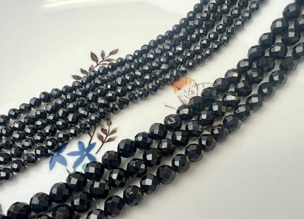 2mm 3mm 4mm 6mm Faceted Round Tiny Black Spinel Gemstone Beads Genuine Black Spinel Beads 15.5 Inches Strand #2598