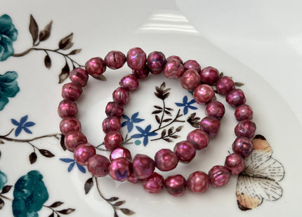 6x9mm or 8-9mm Half Strand Faceted Potato Or Rive/Oval Freshwater Pearl Beads Hot Pink/Green/Blue Color Limited Edition Faceted Pearls #1368