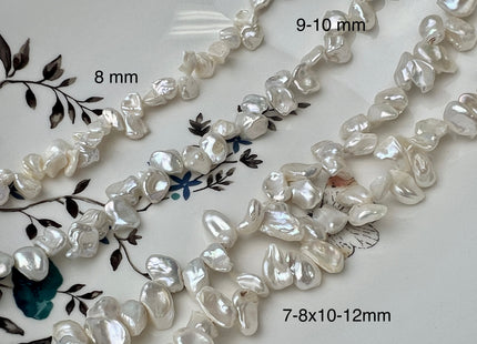 7x8-9 mm AA Natural White Top Drilled Keshi Freshwater Pearl Beads Rare Dancing Keshi Genuine Pearl Beads #1476