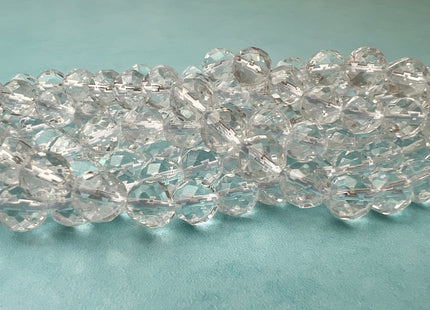 6mm 8mm 10mm AAA Round Faceted Clear Quartz Gemstone Beads Genuine Clear Rock Crystal Quartz Beads #494
