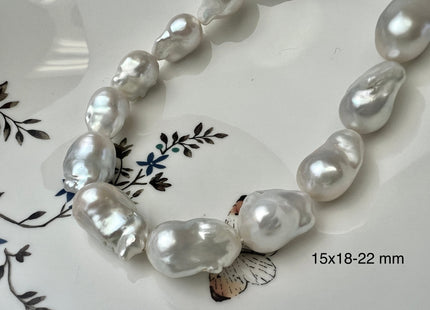 13x16-15x20 mm AAAA Jumbo Size Freshwater Baroque Pearl Beads Genuine High Luster And Quality Natural White Baroque Pearls #1744