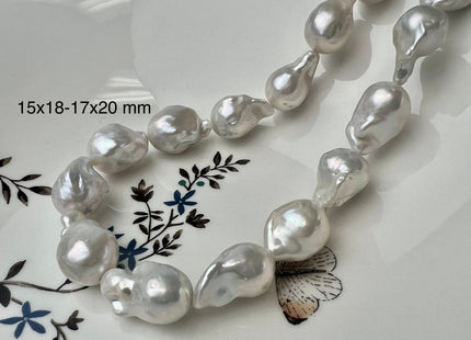 13x16-15x20 mm AAAA Jumbo Size Freshwater Baroque Pearl Beads Genuine High Luster And Quality Natural White Baroque Pearls #1744