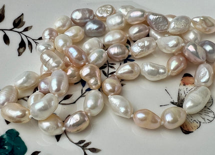 64 inches 8-9x10-12 mm Nugget Pearl Necklaces, Long Pearl Nugget Necklace, Natural Freshwater Pearl Bridal Wedding Necklaces #224