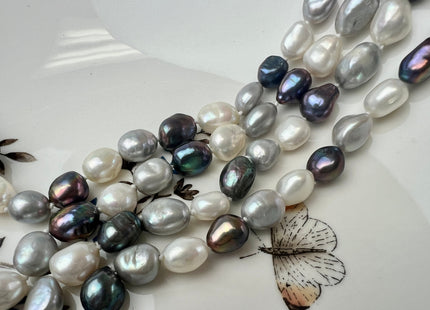 64 inches 8-9x10-12 mm Nugget Pearl Necklaces, Long Pearl Nugget Necklace, Natural Freshwater Pearl Bridal Wedding Necklaces #224