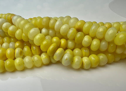 8 mm Smooth Rondelle Multi Yellow Color Opal Gemstone Beads Genuine Natural Peruvian Multi Yellow Opal 8 Inches Strand #4449
