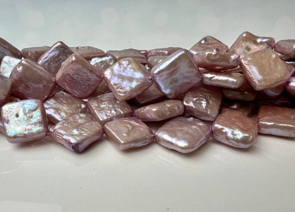 10mm Lavender Pink Diamond Square Coin Shape Freshwater Pearl Beads Genuine High Luster Coin Pearls 29-31 Beads #P2501